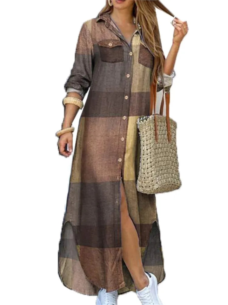 Autumn Shirt Long Dress