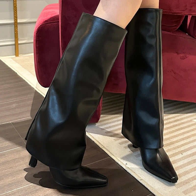 Knee High Boots Female Footwear New Shoes 2024