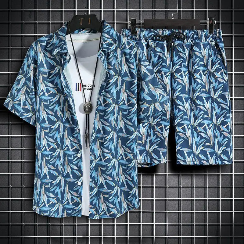 Men's 2 Piece Beach set Quick Dry Hawaiian Shirt and Shorts