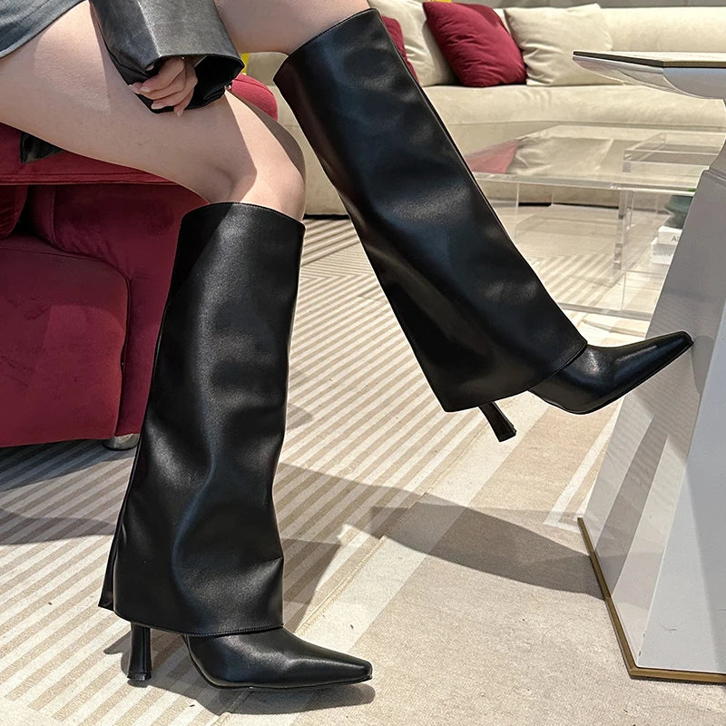 Knee High Boots Female Footwear New Shoes 2024