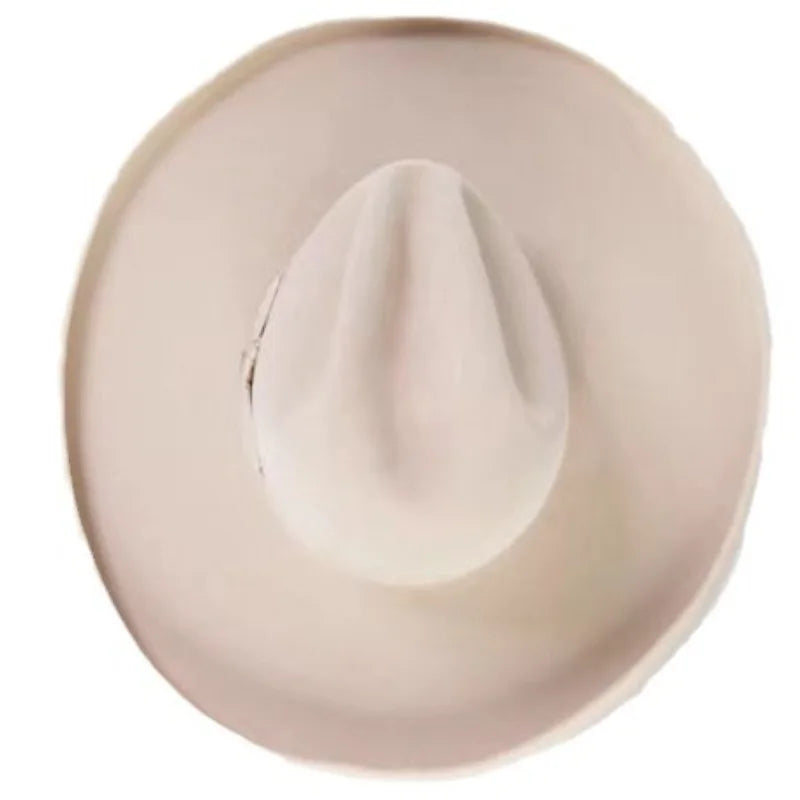 New French style pure wool top hat beige wool Fedora hat