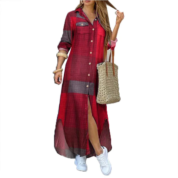 Autumn Shirt Long Dress