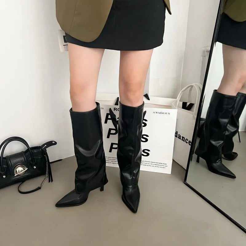 Knee High Boots Female Footwear New Shoes 2024