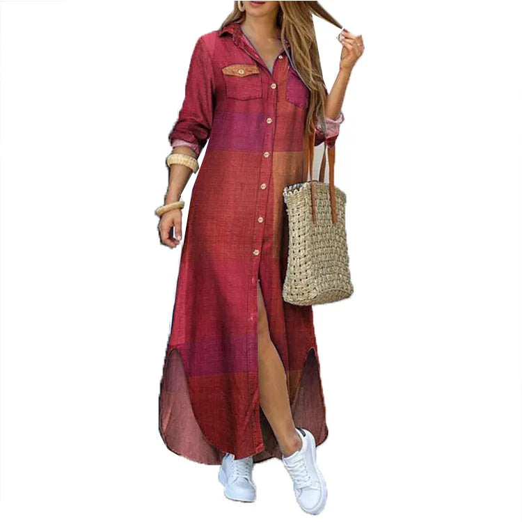 Autumn Shirt Long Dress