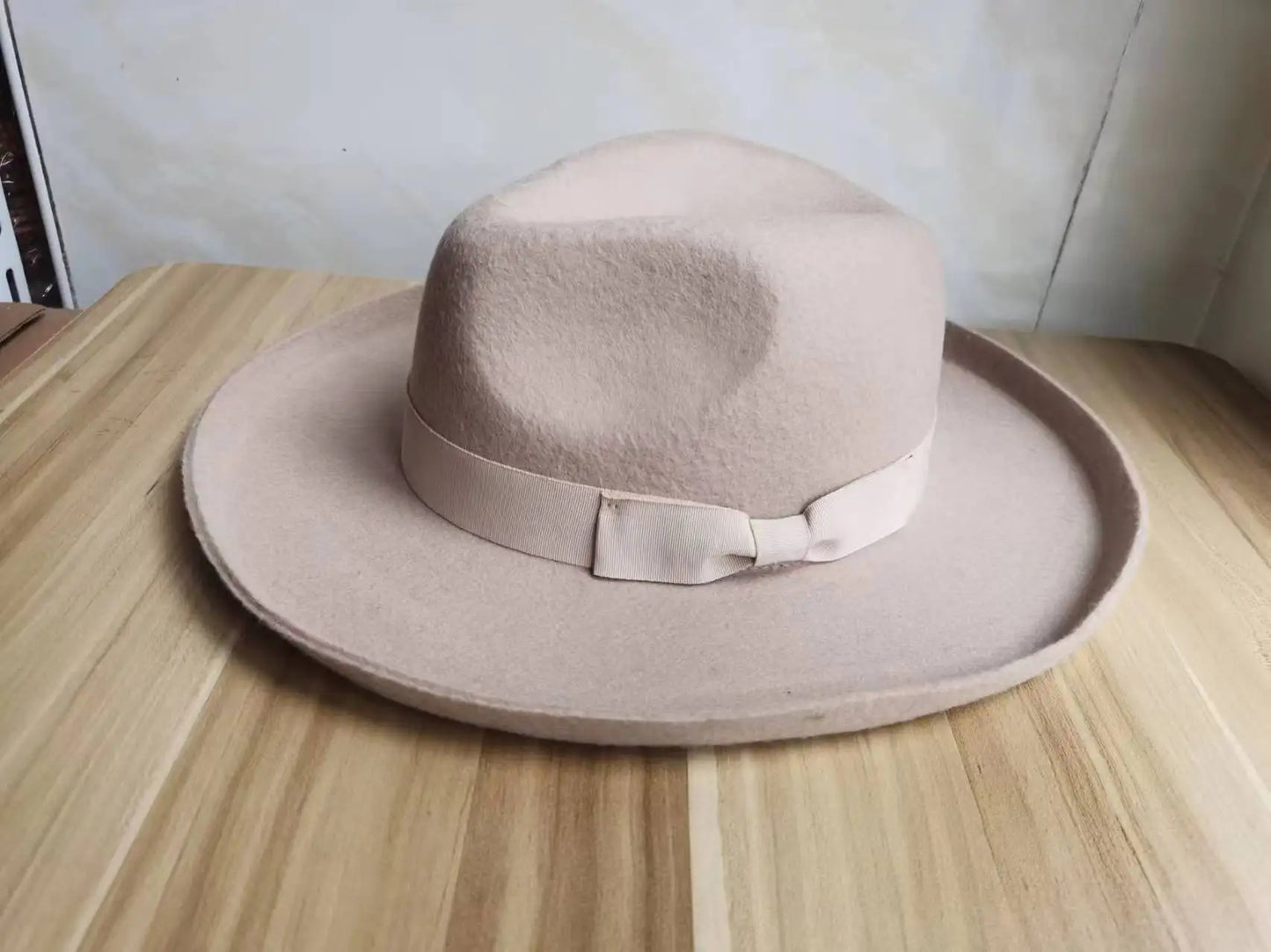 New French style pure wool top hat beige wool Fedora hat nonieezjewelry