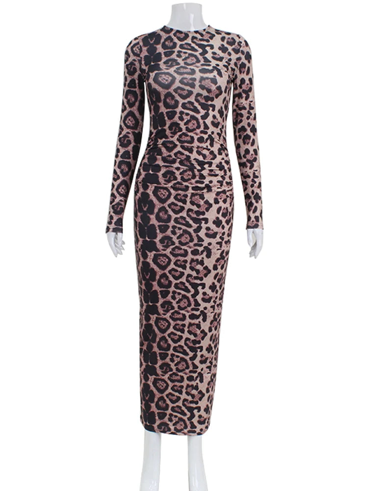 Leopard Bodycon Long Sleeve dress