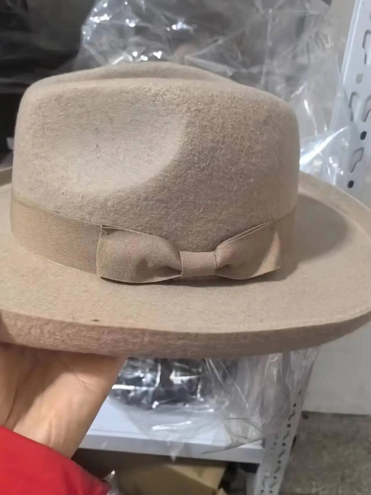New French style pure wool top hat beige wool Fedora hat nonieezjewelry