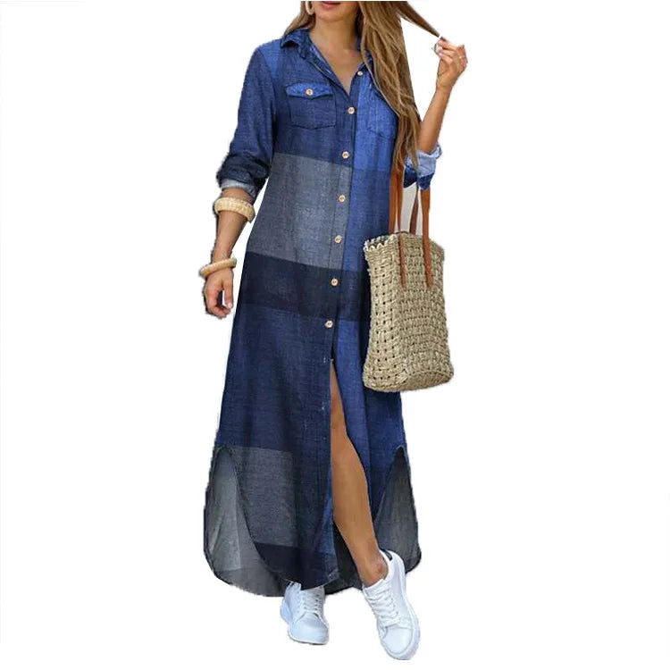 Autumn Shirt Long Dress