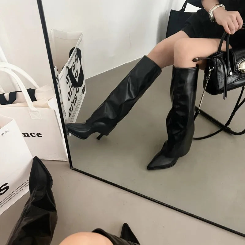 Knee High Boots Female Footwear New Shoes 2024