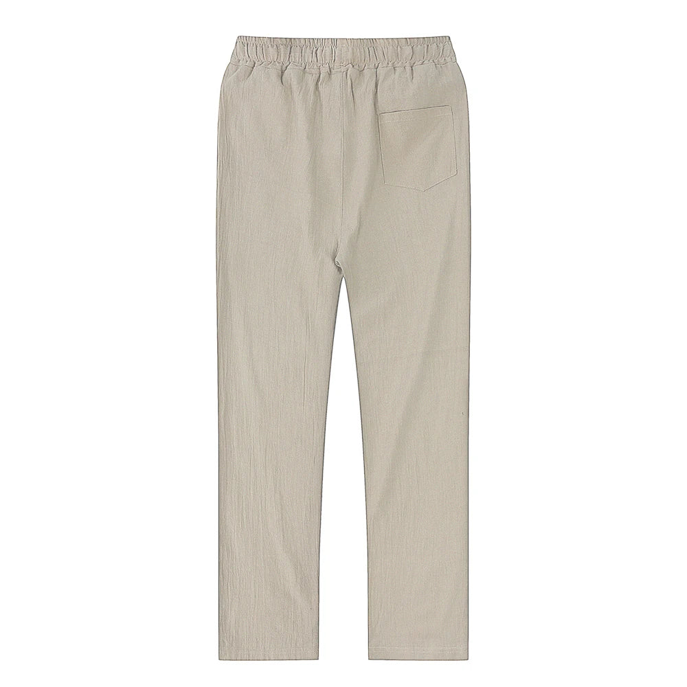 Men's Linen Pants Breathable Trousers S-3XL
