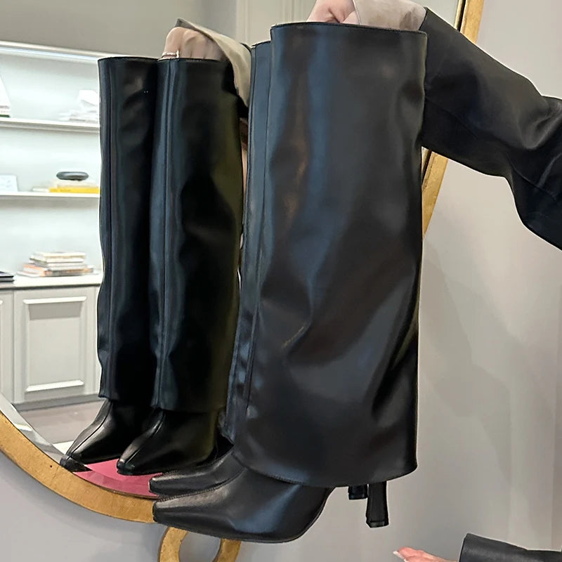 Knee High Boots Female Footwear New Shoes 2024