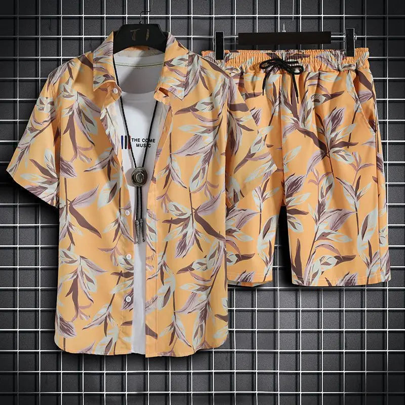 Men's 2 Piece Beach set Quick Dry Hawaiian Shirt and Shorts