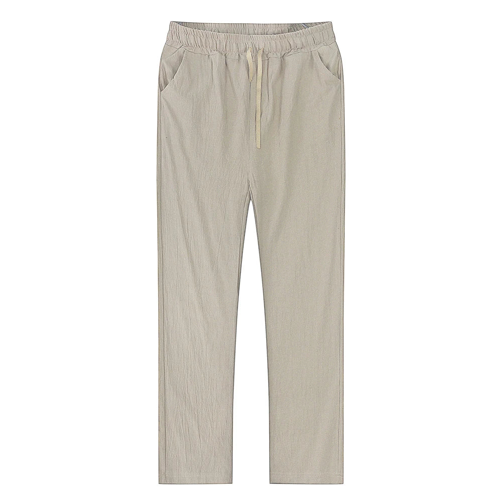 Men's Linen Pants Breathable Trousers S-3XL
