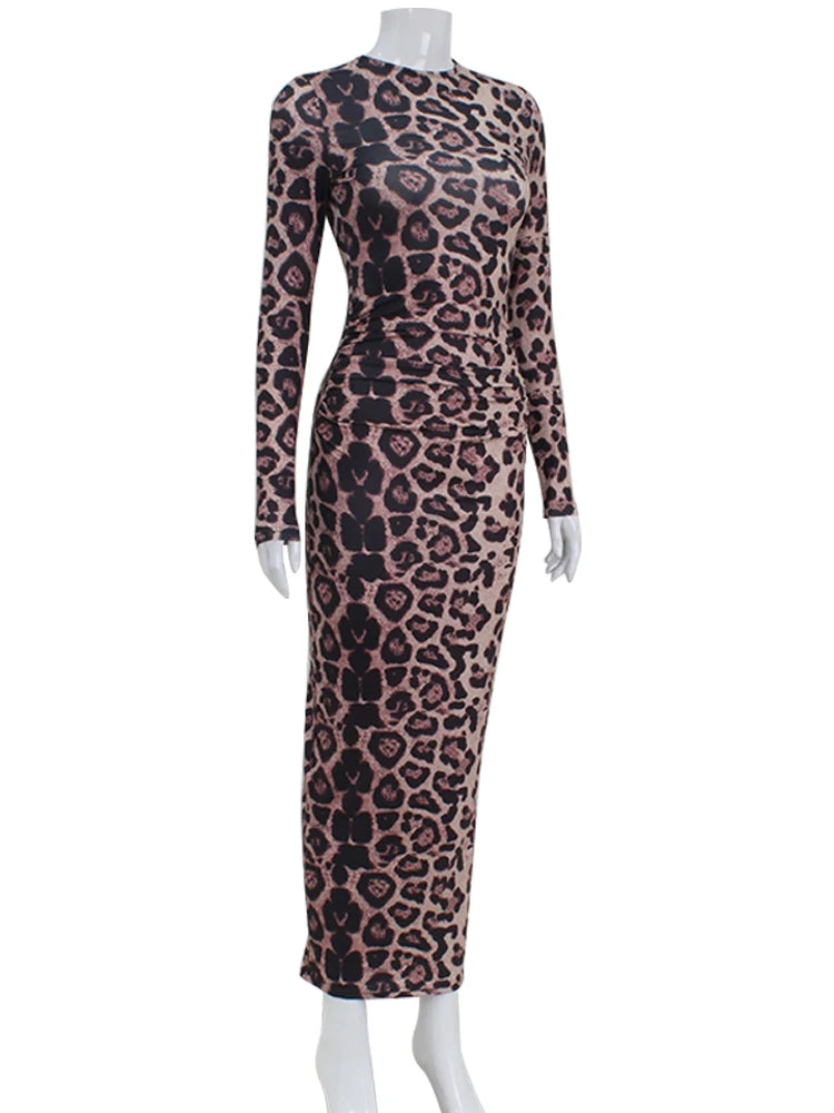 Leopard Bodycon Long Sleeve dress