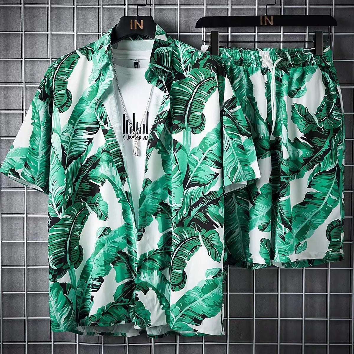 Men's 2 Piece Beach set Quick Dry Hawaiian Shirt and Shorts