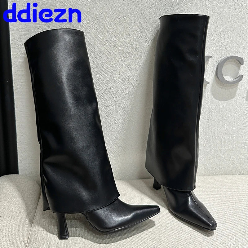 Knee High Boots Female Footwear New Shoes 2024