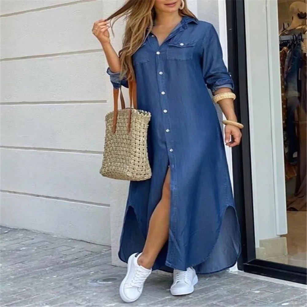 Autumn Shirt Long Dress