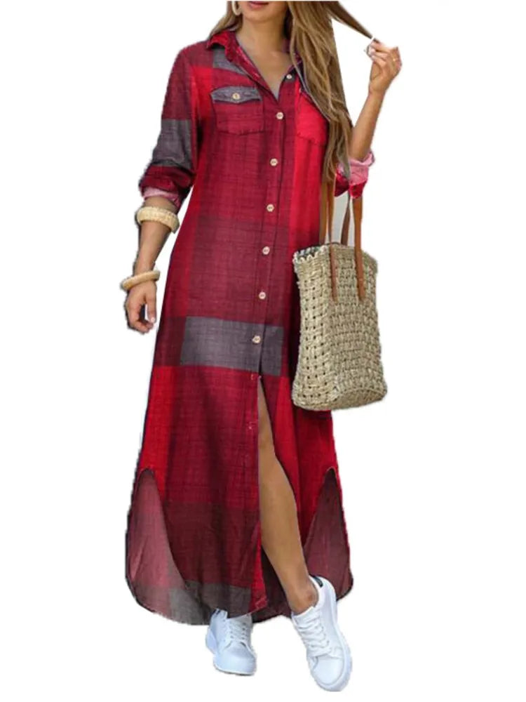 Autumn Shirt Long Dress