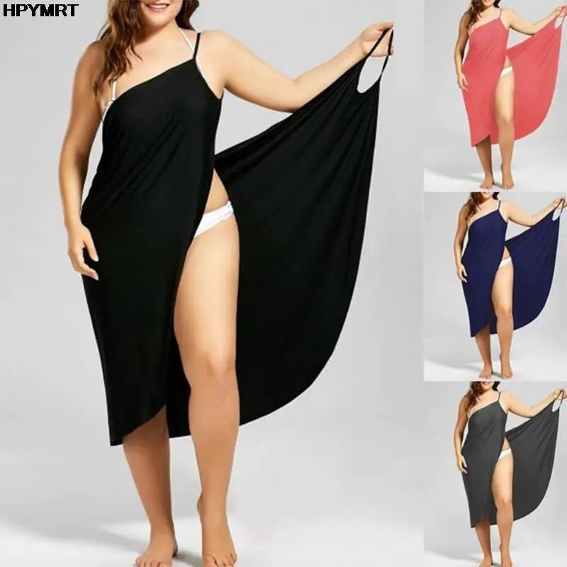 Women Sling Beach Dresses Sarong Cover Up Wrap Backless Cross Swimwear
