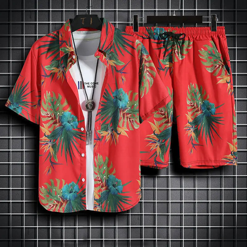 Men's 2 Piece Beach set Quick Dry Hawaiian Shirt and Shorts