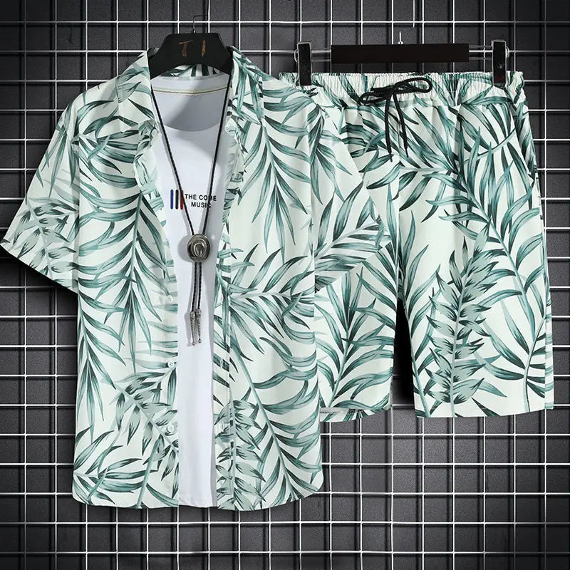 Men's 2 Piece Beach set Quick Dry Hawaiian Shirt and Shorts