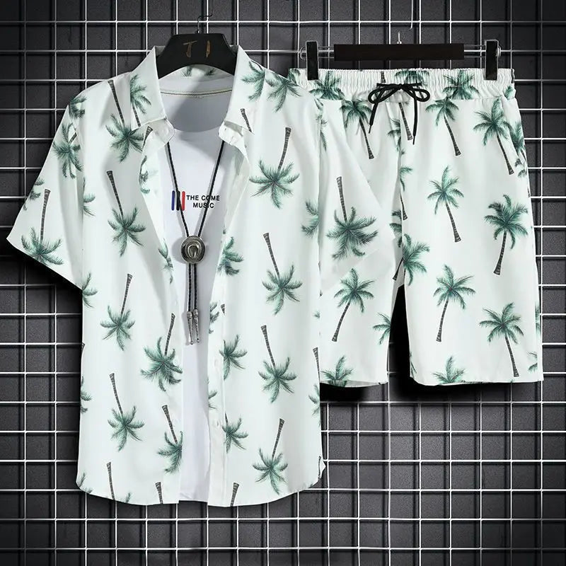 Men's 2 Piece Beach set Quick Dry Hawaiian Shirt and Shorts