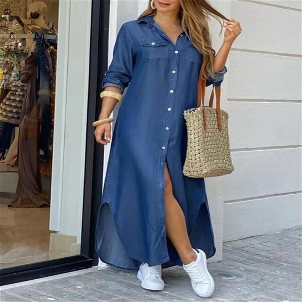 Autumn Shirt Long Dress