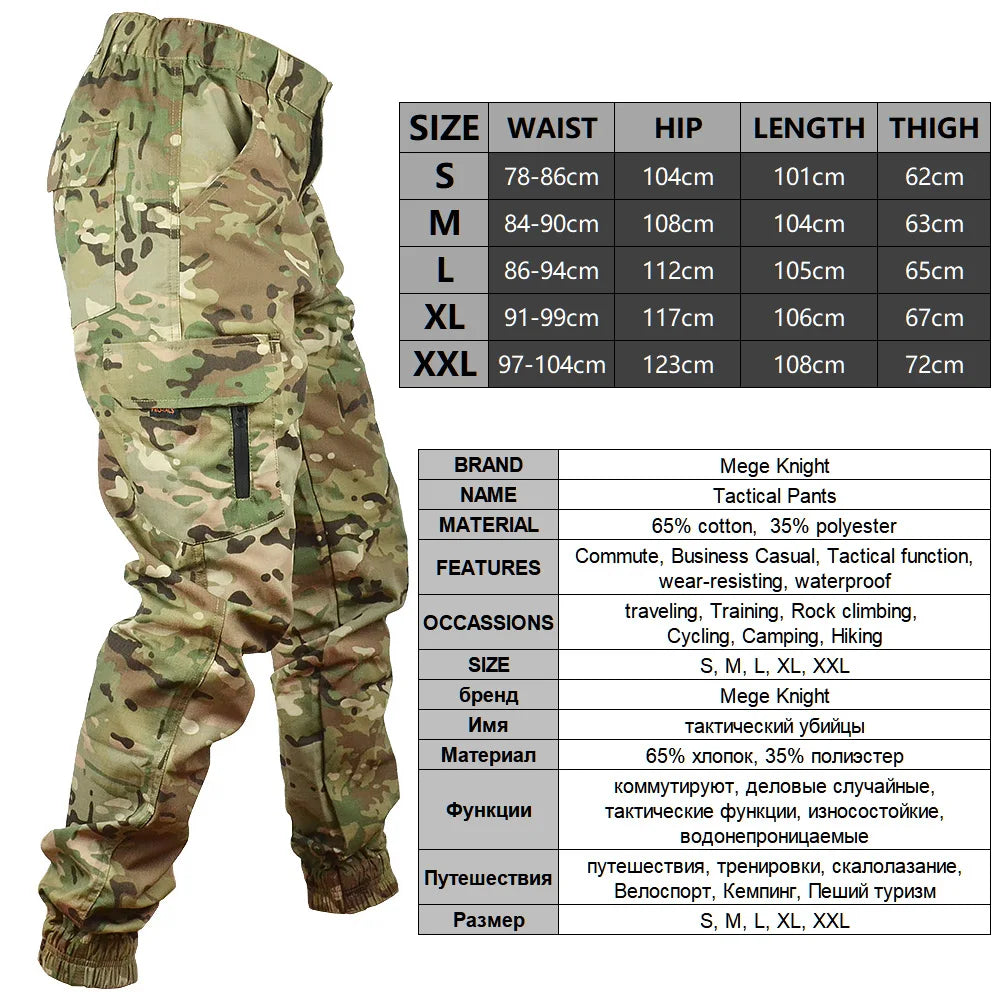 Mens Camouflage Joggers Outdoor Cargo Pants
