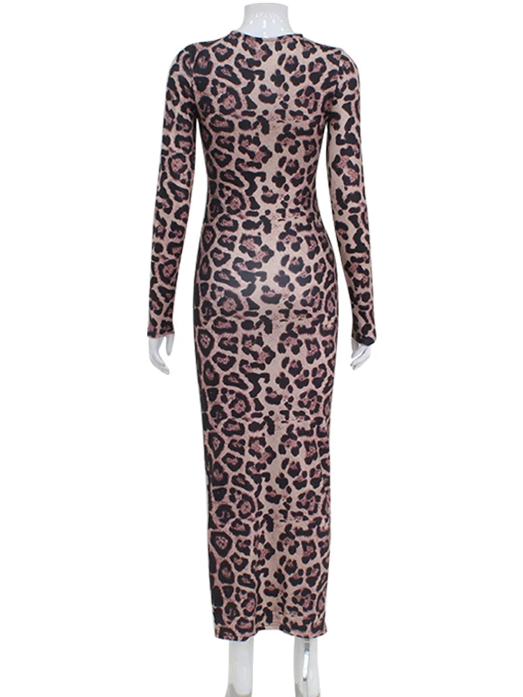 Leopard Bodycon Long Sleeve dress