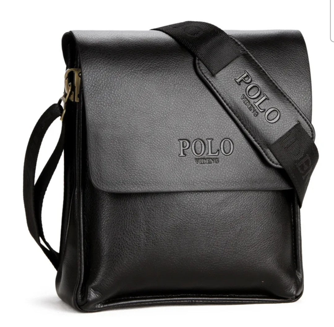 Mens luxury vintage Messenger Bag PU Leather polo cross travel bag