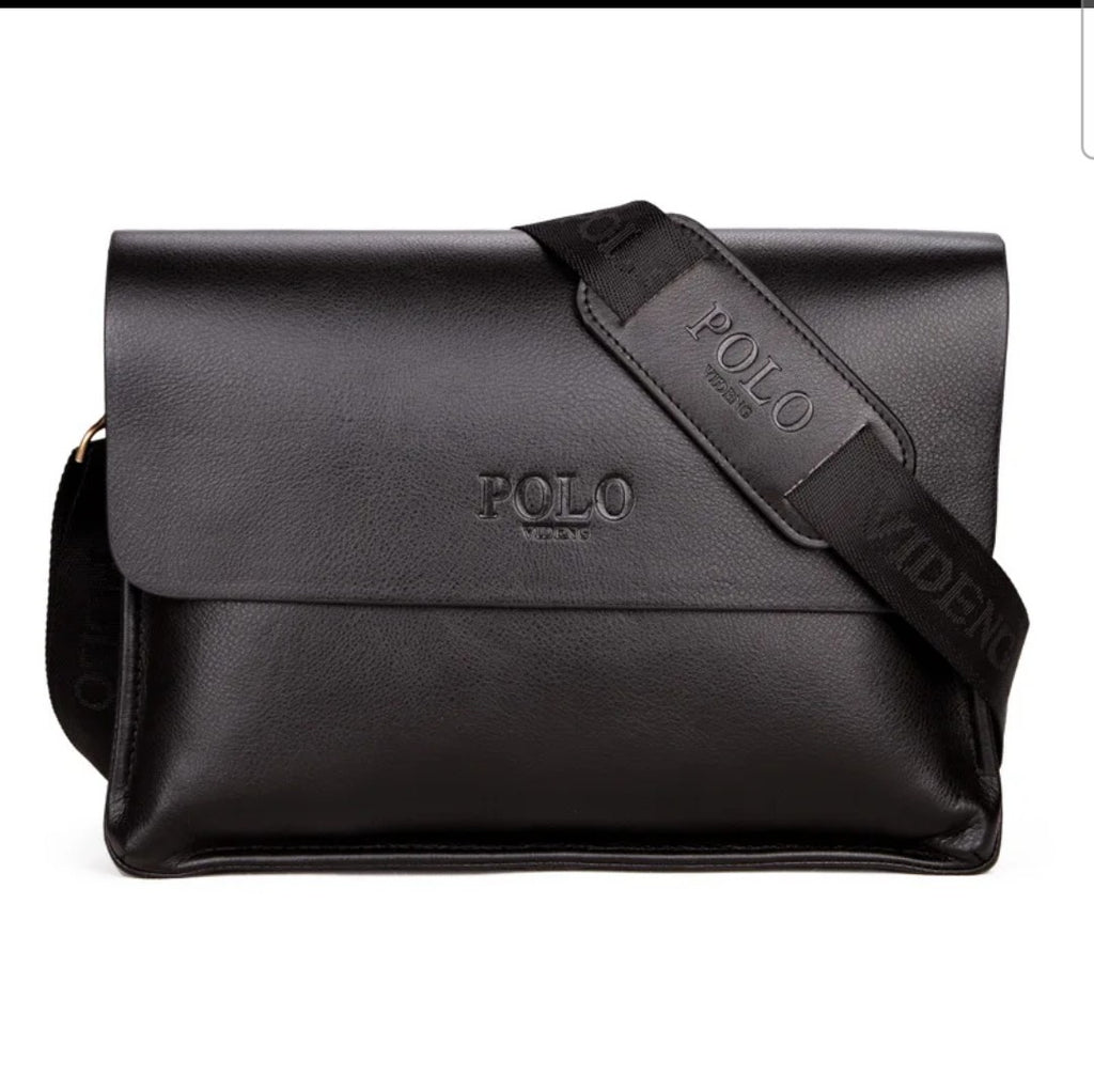 Mens luxury vintage Messenger Bag PU Leather polo cross travel bag