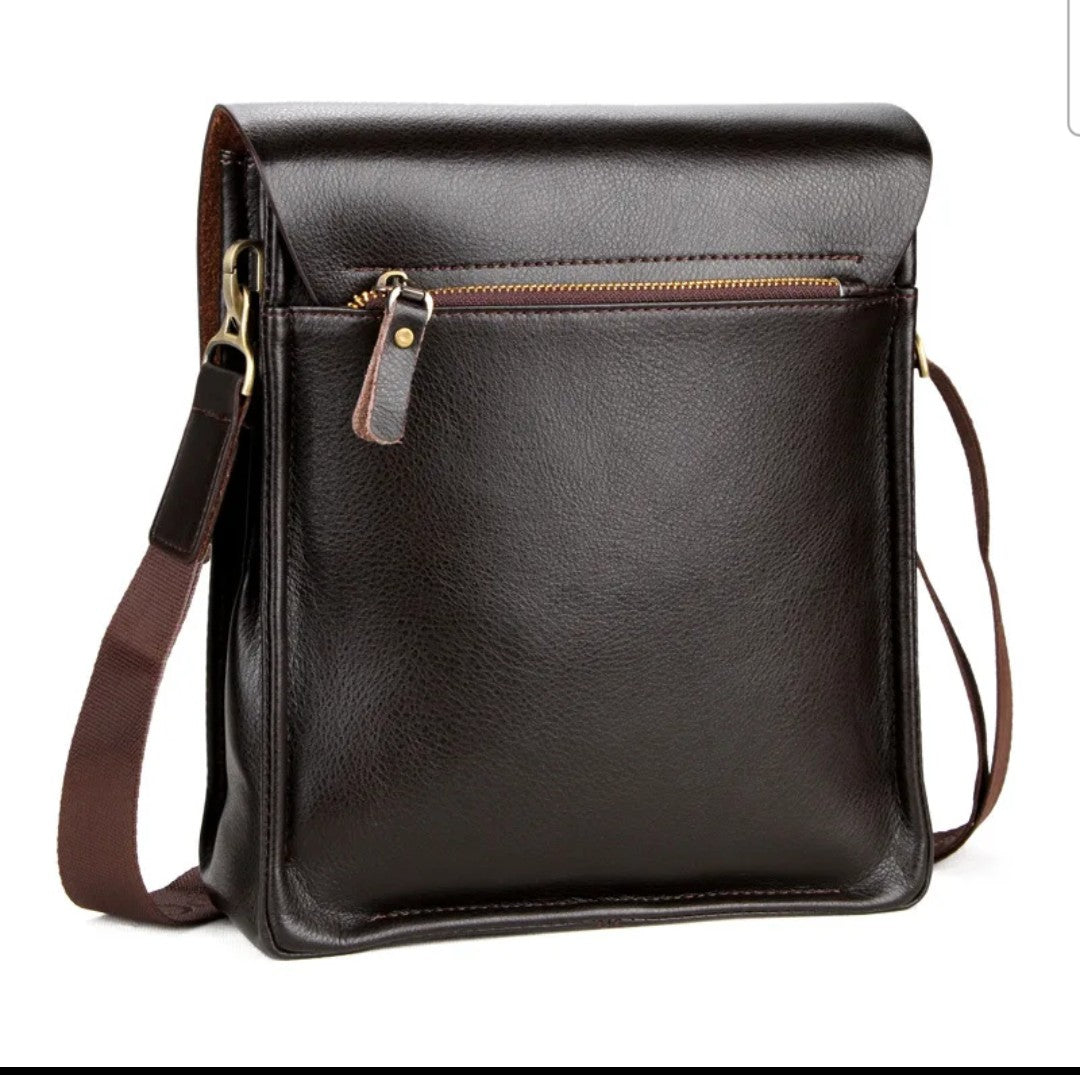 Mens luxury vintage Messenger Bag PU Leather polo cross travel bag